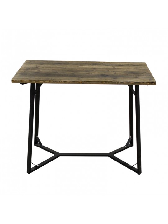 BISTRO ΤΡΑΠΕΖΙ BAR 120X65X108εκ. ΜΑΥΡΟ ΜΕΤΑΛΛΟ-ΞΥΛΟ - ZITA PLUS